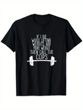 Men's T-Shirt If I Die While Lifting White Barbell With Motivational Gym Quote T Shirt