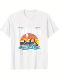 Men's T-Shirt Just Like A Captain With Boat Crew At Sunset Beach