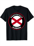 Men's T-Shirt Prattville Alabama With Red Cross Emblem Surrounded By Bold Lettering