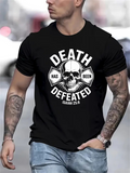 Men's T-Shirt Death Has Been Defeated Bold Skull Graphic T Shirt