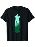 Men's T-Shirt Evergreen Trees Reflected In Tranquil Green Skater Board