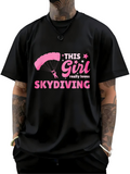 Men's T-Shirt This Girl Really Loves Skydiving With Parachute And Stars Design