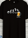 Men's T-Shirt Evolution Of Partying With Drinking Beer Mug On Friday