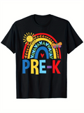 Men's T-Shirt Pre K Rainbow Butterfly And Sun With Playful Shapes T Shirt