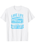 Men's T-Shirt Lake Life Is The Best Life With Retro Blue Water Graphic Lake