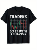 Men's T-Shirt Traders Do It With Bold Grid And Colorful Stock Charts