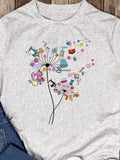 Men's T-Shirt Colorful Tiny Objects Flowing Above Whimsical Flower