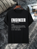 Men's T-Shirt Engineer Dictionary Style Quote With White Bold Letters On Black T Shirt