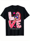 Men's T-Shirt Love Letters With Pink Hearts And Kidney Organ Illustration