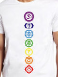 Men's T-Shirt Colorful Mandala Symbols Arranged In Vertical Alignment Chakra