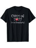 Men's T-Shirt Class Of 2022 With Red Apple And Cheerful Lettering Teacher
