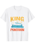 Men's T-Shirt King Of The Lake With Silhouetted Fishing Boat Pontoon