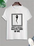 Men's T-Shirt Heres A Really Old Picture Of Me Simple Graphic Framed Sperm Illustration