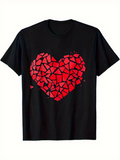 Men's T-Shirt Broken Red Shards Forming Bold Abstract Heart