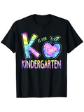 Men's T-Shirt K Is For Kindergarten Colorful Tie Dye Apple Kindergarten