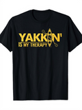 Men's T-Shirt Yakkin Is My Therapy With Yellow Kayak And Paddles Graphic