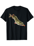 Men's T-Shirt Lifelike Underwater Scene With Detailed Colors Featuring Large Predator Fish