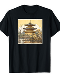 Men's T-Shirt Tranquil Autumn Scenery With Ancient Pagoda Reflected In Serene Water