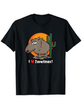 Men's T-Shirt I Love Javelinas Cartoon Style Cactus Sunset Scene Javelina