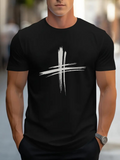 Men's T-Shirt Minimalist Brush Stroke Pattern On Urban Streetwear T Shirt
