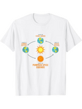 Men's T-Shirt Autumn Begins Around The Sun With Spinning Earth And Pumpkin