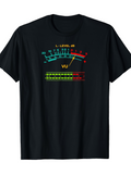 Men's T-Shirt Colorful Audio Meter With Glowing Neon Gauge Display Vu Meter