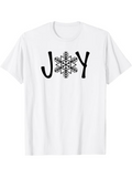 Men's T-Shirt Joy With Central Snowflake Graphic And Clean White Fabric T Shirt