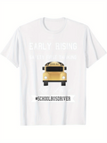 Men's T-Shirt Early Rising Golden Morning Sunlight With Classic School Bus