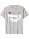 Men's T-Shirt Laundry Staff With Colorful Patterned Hearts On Classic Cotton Tshirt