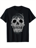 Men's T-Shirt Twisted Smoky Lines Forming A Detailed Mysterious Skull Design
