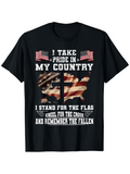 Men's T-Shirt I Take Pride Patriotic Flags With Cross Among Fallen Soldiers Memorial T Shirt