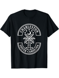 Men's T-Shirt Charleston Under Crescent Moon Surrounded By Stars With Palm Tree