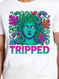 Men's T-Shirt Tripped Medusa Head With Snakes And Vibrant Flowers Human