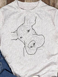 Men's T-Shirt Minimalist Artistic Line Drawing Of A Calm Gentle Dog