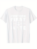 Men's T-Shirt Pontoon First Mate With Nautical Anchor Graphic Shirt