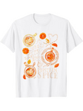 Men's T-Shirt Pumpkin Spice And Everything Nice Surrounded By Autumn Leaves And Cozy Mugs