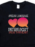 Men's T-Shirt Speech Language Pathologist With Pink Orange Heart And Speech Bubble