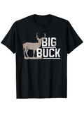 Men's T-Shirt Big Buck Majestic Forest Antlers Under Bold White Block Letters Deer