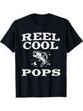 Men's T-Shirt Reel Cool Pops With Fishing Hook Water Splashing Fish