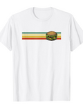 Men's T-Shirt Vintage Stripes With Classic Lettuce Tomato And Cheese Burger