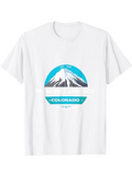 Men's T-Shirt Colorado Mountain Peaks With Snowy Summit And Blue Sky