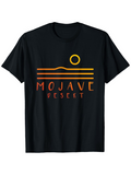 Men's T-Shirt Mojave Desert Vibrant Sunrise Horizon With Stylized Minimal Linework Desert