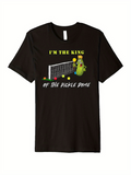 Men's T-Shirt Im The King Of The Pickle Dome Cheering Green Pickle With Sunglasses By Net