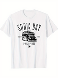 Men's T-Shirt Subic Bay Vintage Philippine Jeepney With Tropical Island Sun