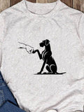 Men's T-Shirt Faithful Friendship With Sitting Black Dog Reaching For Hand