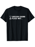 Men's T-Shirt Sarcasm Loading Please Wait Simple Hourglass Print Black T Shirt
