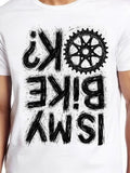 Men's T-Shirt Is My Bike Ok With Grunge Gear Wheel Artwork Question Mark