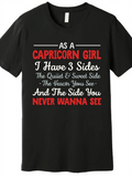 Men's T-Shirt As A Capricorn Girl With Three Sides And Bold Funny Statement