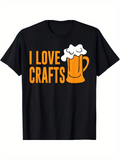 Men's T-Shirt I Love Crafts With Frothy Beer Glass Illustration