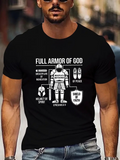 Men's T-Shirt Full Armor Of God Diagram With Text Labels And Ancient Knight Figure
